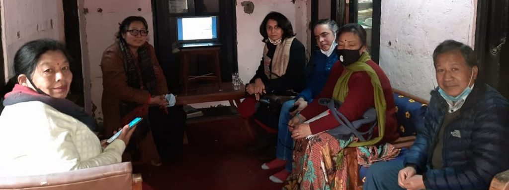 The INTACH Kathmandu team including Ms Paromita De Sarkar, Ms Anita Tamrakar, and Mr Dharmendra Misra, Art Conservator from the MH Division of INTACH visited Nepal Bhasha