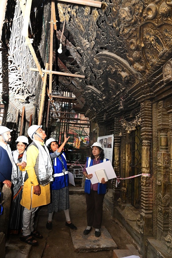 President ICCR, Dr Vinay Shahasrabuddhe visited the Seto Macchindranath temple in Kathmandu and Kumari Chhen in Patan to see the ongoing conservation works being implemented with Govt of India grant assistance for post-earthquake conservation of cultural heritage sites in Nepal.
